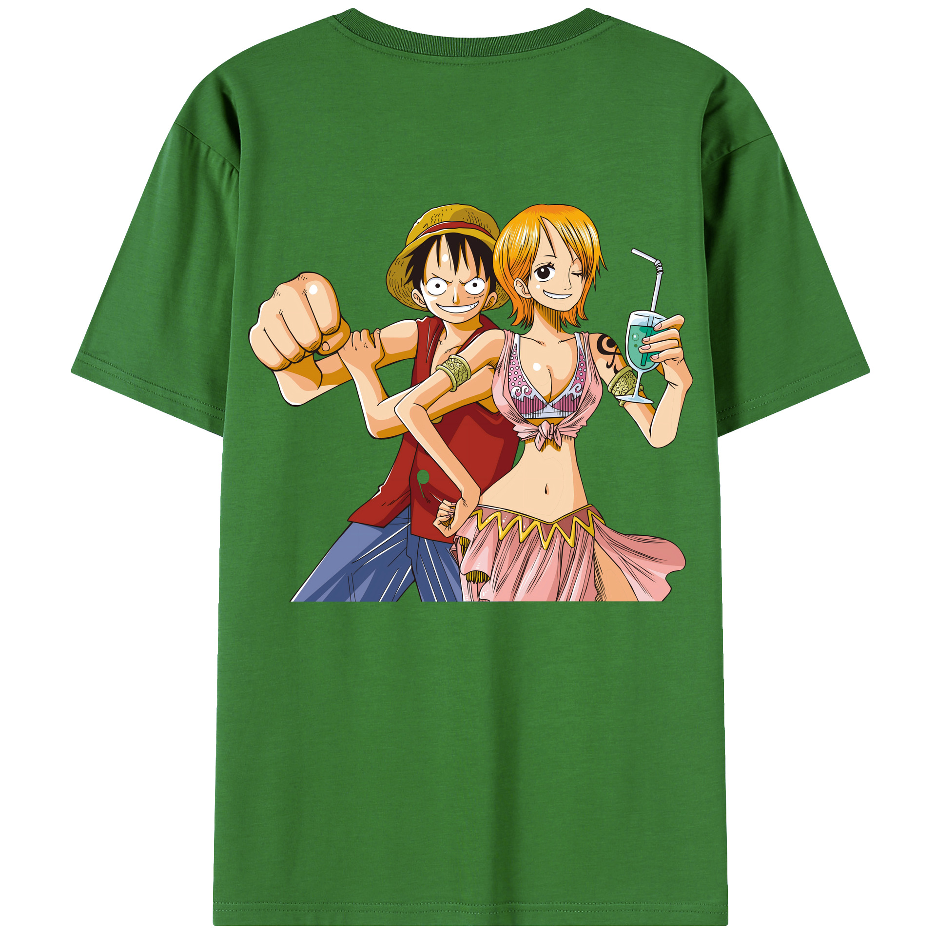 ワンピース モンキー・D・ルフィ ONE PIECE Monkey D. Luffy レディース半袖Tシャツ(バックプリント)